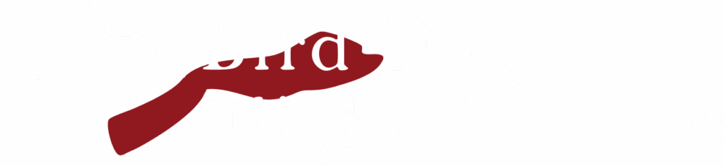 Bird Dog Flight Services Fort Worth logo white